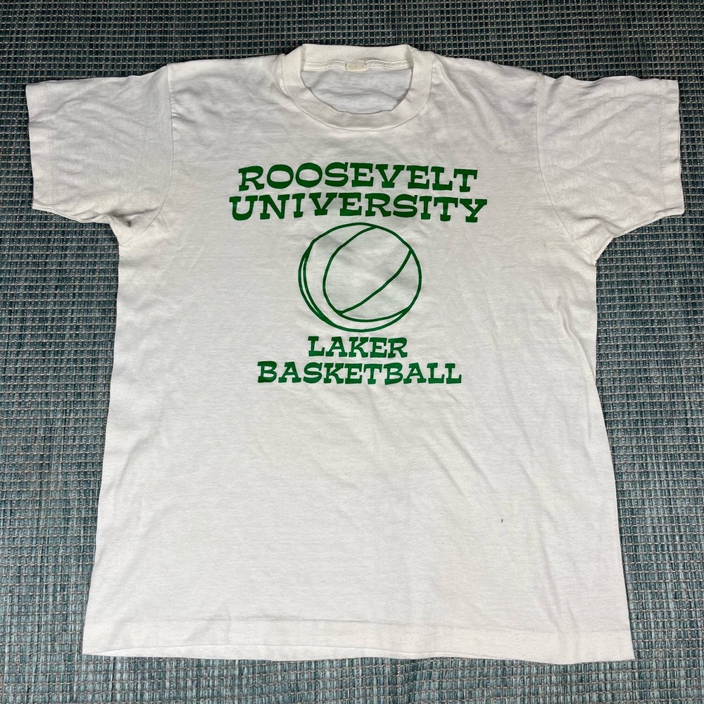 Vintage Screen Stars Single Stitch Roosevelt University White Mens Sz XL